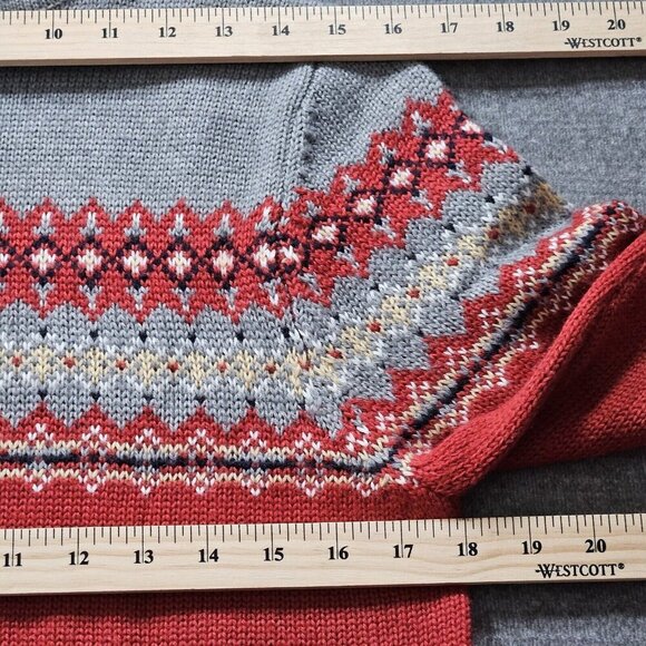 CC Hughes Sweater Women M Fair Isle Geo Turtleneck LS Wool Blend Preppy Boho VTG - Picture 3 of 11